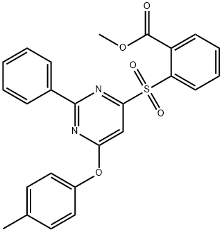 METHYL 2-([6-(4-METHYLPHENOXY)-2-PHENYL-4-PYRIMIDINYL]SULFONYL)BENZENECARBOXYLATE Struktur