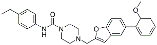 N-(4-ETHYLPHENYL)-4-([5-(2-METHOXYPHENYL)-1-BENZOFURAN-2-YL]METHYL)PIPERAZINE-1-CARBOXAMIDE Struktur