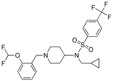 N-(CYCLOPROPYLMETHYL)-N-(1-[2-(DIFLUOROMETHOXY)BENZYL]PIPERIDIN-4-YL)-4-(TRIFLUOROMETHYL)BENZENESULFONAMIDE Struktur