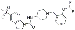 N-(1-[2-(DIFLUOROMETHOXY)BENZYL]PIPERIDIN-4-YL)-5-(METHYLSULFONYL)INDOLINE-1-CARBOXAMIDE Struktur