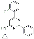 N-CYCLOPROPYL-6-(2-FLUOROPHENYL)-2-PHENYLPYRIMIDIN-4-AMINE Struktur