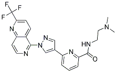 N-[2-(DIMETHYLAMINO)ETHYL]-6-(1-[2-(TRIFLUOROMETHYL)-1,6-NAPHTHYRIDIN-5-YL]-1H-PYRAZOL-4-YL)PYRIDINE-2-CARBOXAMIDE Struktur