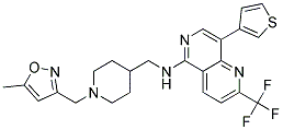 N-((1-[(5-METHYLISOXAZOL-3-YL)METHYL]PIPERIDIN-4-YL)METHYL)-8-(3-THIENYL)-2-(TRIFLUOROMETHYL)-1,6-NAPHTHYRIDIN-5-AMINE Struktur