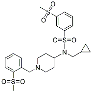 N-(CYCLOPROPYLMETHYL)-3-(METHYLSULFONYL)-N-(1-[2-(METHYLSULFONYL)BENZYL]PIPERIDIN-4-YL)BENZENESULFONAMIDE Struktur