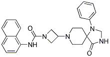 N-1-NAPHTHYL-3-(4-OXO-1-PHENYL-1,3,8-TRIAZASPIRO[4.5]DEC-8-YL)AZETIDINE-1-CARBOXAMIDE Struktur