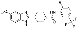 N-[2-FLUORO-5-(TRIFLUOROMETHYL)PHENYL]-4-(5-METHOXY-1H-BENZIMIDAZOL-2-YL)PIPERIDINE-1-CARBOXAMIDE Struktur