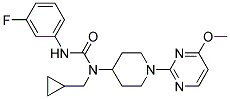 N-(CYCLOPROPYLMETHYL)-N'-(3-FLUOROPHENYL)-N-[1-(4-METHOXYPYRIMIDIN-2-YL)PIPERIDIN-4-YL]UREA Struktur