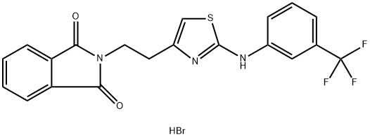 4-[2-(1,3-DIOXO-1,3-DIHYDRO-2H-ISOINDOL-2-YL)ETHYL]-N-[3-(TRIFLUOROMETHYL)PHENYL]-1,3-THIAZOL-2-AMINIUM BROMIDE Struktur