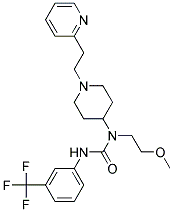 N-(2-METHOXYETHYL)-N-[1-(2-PYRIDIN-2-YLETHYL)PIPERIDIN-4-YL]-N'-[3-(TRIFLUOROMETHYL)PHENYL]UREA Struktur