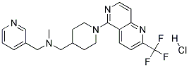 N-METHYL-1-PYRIDIN-3-YL-N-((1-[2-(TRIFLUOROMETHYL)-1,6-NAPHTHYRIDIN-5-YL]PIPERIDIN-4-YL)METHYL)METHANAMINE HYDROCHLORIDE Struktur