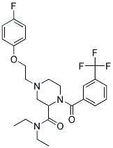 N,N-DIETHYL-4-[2-(4-FLUOROPHENOXY)ETHYL]-1-[3-(TRIFLUOROMETHYL)BENZOYL]PIPERAZINE-2-CARBOXAMIDE Struktur