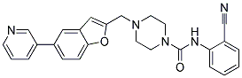 N-(2-CYANOPHENYL)-4-[(5-PYRIDIN-3-YL-1-BENZOFURAN-2-YL)METHYL]PIPERAZINE-1-CARBOXAMIDE Struktur