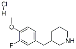 3-(3-FLUORO-4-METHOXY-BENZYL)-PIPERIDINE HYDROCHLORIDE Struktur