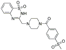 3-((4-[4-(METHYLSULFONYL)BENZOYL]PIPERAZIN-1-YL)METHYL)-2H-1,2,4-BENZOTHIADIAZINE 1,1-DIOXIDE Struktur