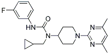 N-(CYCLOPROPYLMETHYL)-N-[1-(4,6-DIMETHYLPYRIMIDIN-2-YL)PIPERIDIN-4-YL]-N'-(3-FLUOROPHENYL)UREA Struktur