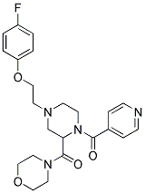 4-((4-[2-(4-FLUOROPHENOXY)ETHYL]-1-ISONICOTINOYLPIPERAZIN-2-YL)CARBONYL)MORPHOLINE Struktur