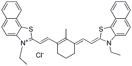 3-ETHYL-2-[(E)-2-(3-((E)-2-[3-ETHYLNAPHTHO[2,1-D][1,3]THIAZOL-2(3H)-YLIDENE]ETHYLIDENE)-2-METHYL-1-CYCLOHEXEN-1-YL)ETHENYL]NAPHTHO[2,1-D][1,3]THIAZOL-3-IUM CHLORIDE Struktur