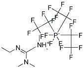 N''-ETHYL-N,N,N',N'-TETRAMETHYLGUANIDINIUM TRIS(PENTAFLUOROETHYL)TRIFLUOROPHOSPHATE Struktur