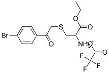 3-([2-(4-BROMOPHENYL)-2-OXOETHYL]SULFANYL)-1-ETHOXY-1-OXO-2-PROPANAMINIUM 2,2,2-TRIFLUOROACETATE Struktur