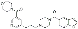 4-[(5-(3-[4-(1-BENZOFURAN-5-YLCARBONYL)PIPERAZIN-1-YL]PROPYL)PYRIDIN-3-YL)CARBONYL]MORPHOLINE Struktur