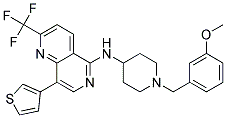 N-[1-(3-METHOXYBENZYL)PIPERIDIN-4-YL]-8-(3-THIENYL)-2-(TRIFLUOROMETHYL)-1,6-NAPHTHYRIDIN-5-AMINE Struktur