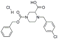 4-(4-CHLORO-BENZYL)-PIPERAZINE-1,3-DICARBOXYLIC ACID 1-BENZYL ESTER HYDROCHLORIDE Struktur