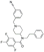 N-[1-(3-CYANOBENZYL)PIPERIDIN-4-YL]-2,4,5-TRIFLUORO-N-(2-PHENYLETHYL)BENZAMIDE Struktur