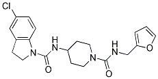 5-CHLORO-N-(1-([(2-FURYLMETHYL)AMINO]CARBONYL)PIPERIDIN-4-YL)INDOLINE-1-CARBOXAMIDE Struktur