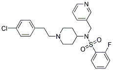 N-(1-[2-(4-CHLOROPHENYL)ETHYL]PIPERIDIN-4-YL)-2-FLUORO-N-(PYRIDIN-3-YLMETHYL)BENZENESULFONAMIDE Struktur