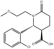 (2R,3R)-2-(2-CHLORO-PHENYL)-1-(2-METHOXY-ETHYL)-6-OXO-PIPERIDINE-3-CARBOXYLIC ACID Struktur