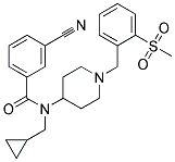 3-CYANO-N-(CYCLOPROPYLMETHYL)-N-(1-[2-(METHYLSULFONYL)BENZYL]PIPERIDIN-4-YL)BENZAMIDE Struktur