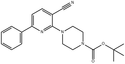 4-(3-CYANO-6-PHENYL-PYRIDIN-2-YL)-PIPERAZINE-1-CARBOXYLIC ACID TERT-BUTYL ESTER Struktur