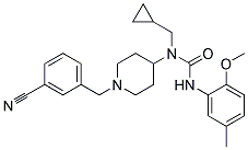 N-[1-(3-CYANOBENZYL)PIPERIDIN-4-YL]-N-(CYCLOPROPYLMETHYL)-N'-(2-METHOXY-5-METHYLPHENYL)UREA Struktur