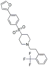 4-([4-(2-FURYL)PHENYL]SULFONYL)-1-(2-[2-(TRIFLUOROMETHYL)PHENYL]ETHYL)PIPERIDINE Struktur