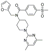 N-[1-(4,6-DIMETHYLPYRIMIDIN-2-YL)PIPERIDIN-4-YL]-N-(2-FURYLMETHYL)-4-(METHYLSULFONYL)BENZAMIDE Struktur