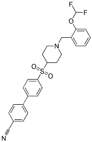 4'-((1-[2-(DIFLUOROMETHOXY)BENZYL]PIPERIDIN-4-YL)SULFONYL)BIPHENYL-4-CARBONITRILE Struktur