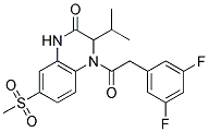 4-[(3,5-DIFLUOROPHENYL)ACETYL]-3-ISOPROPYL-7-(METHYLSULFONYL)-3,4-DIHYDROQUINOXALIN-2(1H)-ONE Struktur