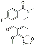 4-FLUORO-N-[2-(6-FORMYL-7-METHOXY-BENZO[1,3]DIOXOL-5-YL)-ETHYL]-N-METHYL-BENZAMIDE Struktur