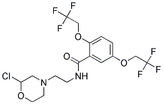 4-(2-([2,5-BIS(2,2,2-TRIFLUOROETHOXY)BENZOYL]AMINO)ETHYL)-1,4-OXAZINAN-4-IUM CHLORIDE Struktur