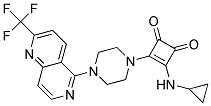 3-(CYCLOPROPYLAMINO)-4-(4-[2-(TRIFLUOROMETHYL)-1,6-NAPHTHYRIDIN-5-YL]PIPERAZIN-1-YL)CYCLOBUT-3-ENE-1,2-DIONE Struktur