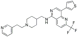 N-([1-(2-PYRIDIN-3-YLETHYL)PIPERIDIN-4-YL]METHYL)-8-(3-THIENYL)-2-(TRIFLUOROMETHYL)-1,6-NAPHTHYRIDIN-5-AMINE Struktur