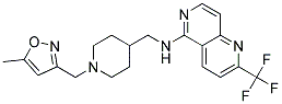 N-((1-[(5-METHYLISOXAZOL-3-YL)METHYL]PIPERIDIN-4-YL)METHYL)-2-(TRIFLUOROMETHYL)-1,6-NAPHTHYRIDIN-5-AMINE Struktur