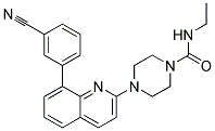 4-[8-(3-CYANOPHENYL)QUINOLIN-2-YL]-N-ETHYLPIPERAZINE-1-CARBOXAMIDE Struktur