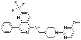 N-([1-(4-METHOXYPYRIMIDIN-2-YL)PIPERIDIN-4-YL]METHYL)-8-PHENYL-2-(TRIFLUOROMETHYL)-1,6-NAPHTHYRIDIN-5-AMINE Struktur