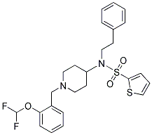 N-(1-[2-(DIFLUOROMETHOXY)BENZYL]PIPERIDIN-4-YL)-N-(2-PHENYLETHYL)THIOPHENE-2-SULFONAMIDE Struktur