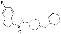 N-[1-(CYCLOHEXYLMETHYL)PIPERIDIN-4-YL]-5-FLUOROINDOLINE-1-CARBOXAMIDE Struktur