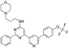 (3-MORPHOLIN-4-YL-PROPYL)-(2-PHENYL-6-[5-(4-TRIFLUOROMETHOXY-PHENYL)-PYRIDIN-3-YL]-PYRIMIDIN-4-YL)-AMINE Struktur