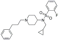 N-(CYCLOPROPYLMETHYL)-2-FLUORO-N-[1-(3-PHENYLPROPYL)PIPERIDIN-4-YL]BENZENESULFONAMIDE Struktur