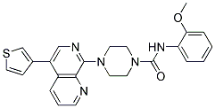 N-(2-METHOXYPHENYL)-4-[5-(3-THIENYL)-1,7-NAPHTHYRIDIN-8-YL]PIPERAZINE-1-CARBOXAMIDE Struktur