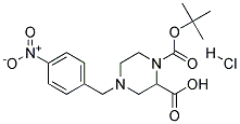 4-(4-NITRO-BENZYL)-PIPERAZINE-1,2-DICARBOXYLIC ACID 1-TERT-BUTYL ESTER HYDROCHLORIDE Struktur